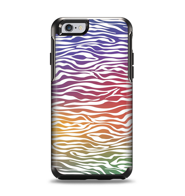 The Colorful Vector Zebra Animal Print Apple iPhone 6 Otterbox Symmetry Case Skin Set