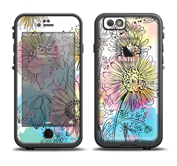 The Colorful WaterColor Floral Apple iPhone 6/6s LifeProof Fre Case Skin Set