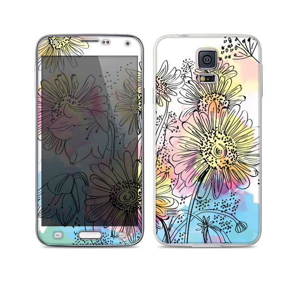 The Colorful WaterColor Floral Skin For the Samsung Galaxy S5