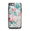 The Coral & Blue Grunge Watercolor Floral Apple iPhone 6 Otterbox Symmetry Case Skin Set