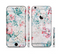 The Coral & Blue Grunge Watercolor Floral Sectioned Skin Series for the Apple iPhone 6