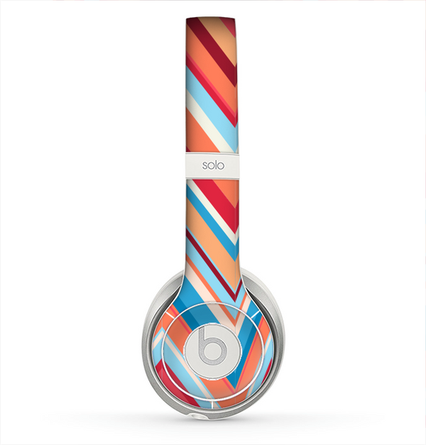 The Coral & Red Chevron Zig Zag Pattern V43 Skin for the Beats by Dre Solo 2 Headphones