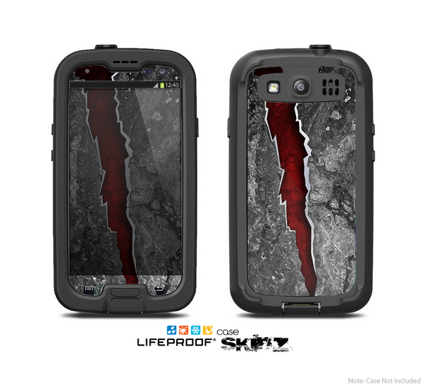 The Cracked Red Core Skin For The Samsung Galaxy S3 LifeProof Case