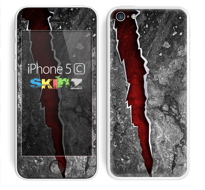 The Cracked Red Core Skin for the Apple iPhone 5c