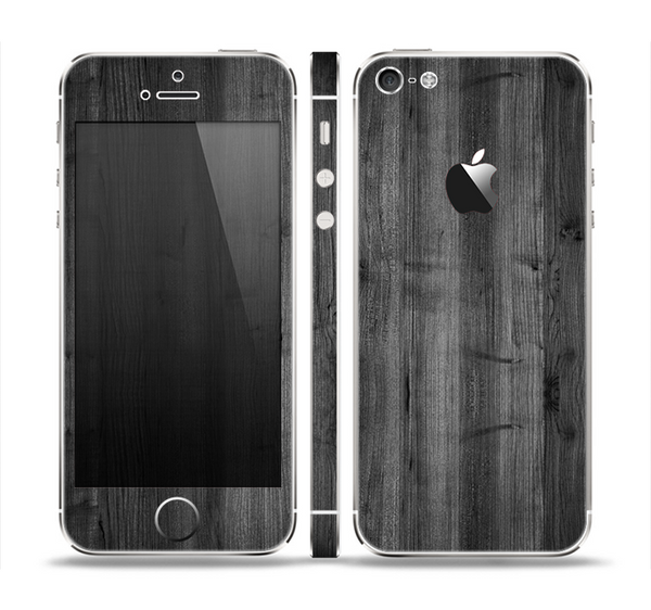 The Dark Black WoodGrain Skin Set for the Apple iPhone 5