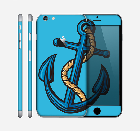 The Dark Blue Anchor with Rope Skin for the Apple iPhone 6 Plus
