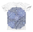 The Dark Blue Indian Ornament ink-Fuzed Unisex All Over Full-Printed Fitted Tee Shirt