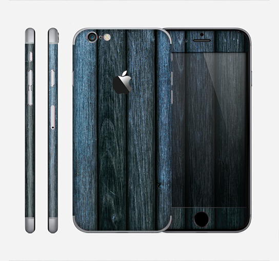 The Dark Blue Washed Wood Skin for the Apple iPhone 6
