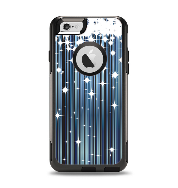 The Dark Blue & White Shimmer Strips Apple iPhone 6 Otterbox Commuter Case Skin Set