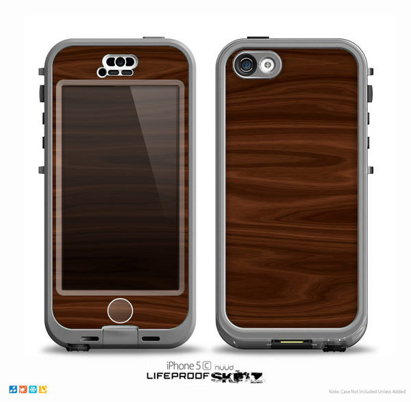 The Dark Brown Wood Grain Skin for the iPhone 5c nüüd LifeProof Case