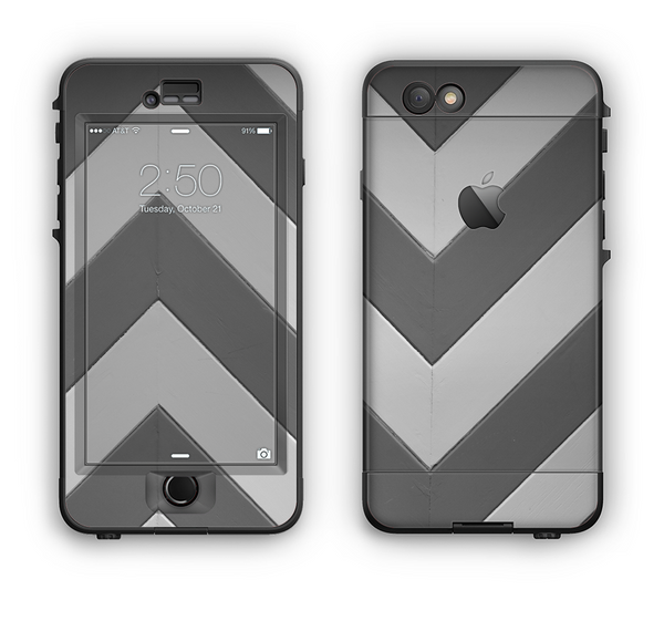 The Dark Gray Wide Chevron Apple iPhone 6 Plus LifeProof Nuud Case Skin Set