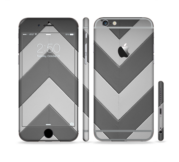 The Dark Gray Wide Chevron Sectioned Skin Series for the Apple iPhone 6