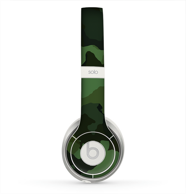 The Dark Green Camouflage Textile Skin for the Beats by Dre Solo 2 Headphones