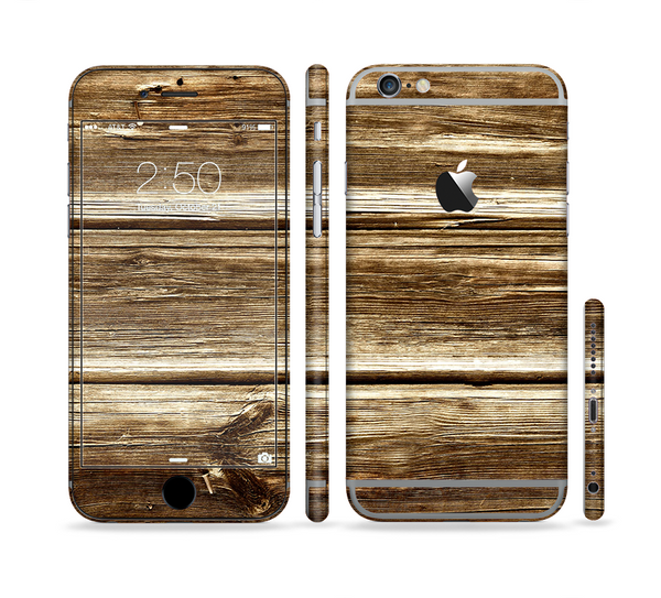 The Dark Highlighted Old Wood Sectioned Skin Series for the Apple iPhone 6 Plus