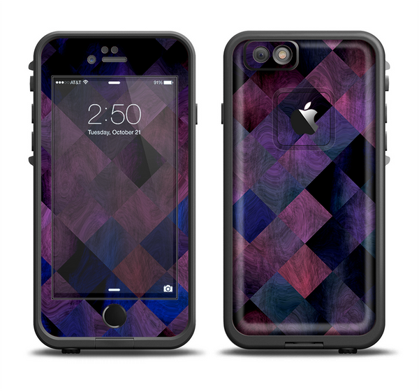 The Dark Purple Highlighted Tile Pattern Apple iPhone 6/6s LifeProof Fre Case Skin Set