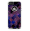 The Dark Purple Highlighted Tile Pattern Skin For The iPhone 5-5s Otterbox Commuter Case