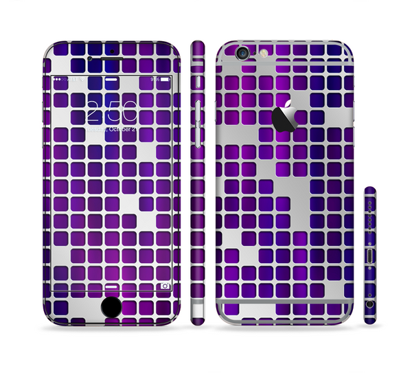 The Dark Purple Squares Pattern Sectioned Skin Series for the Apple iPhone 6 Plus