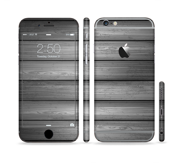 The Dark Vector Horizontal Wood Planks Sectioned Skin Series for the Apple iPhone 6 Plus