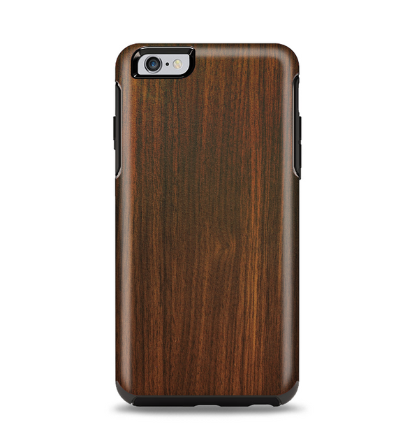 The Dark Walnut Stained Wood Apple iPhone 6 Plus Otterbox Symmetry Case Skin Set