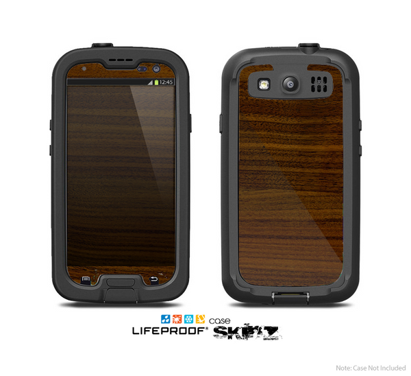 The Dark Walnut Wood Skin For The Samsung Galaxy S3 LifeProof Case