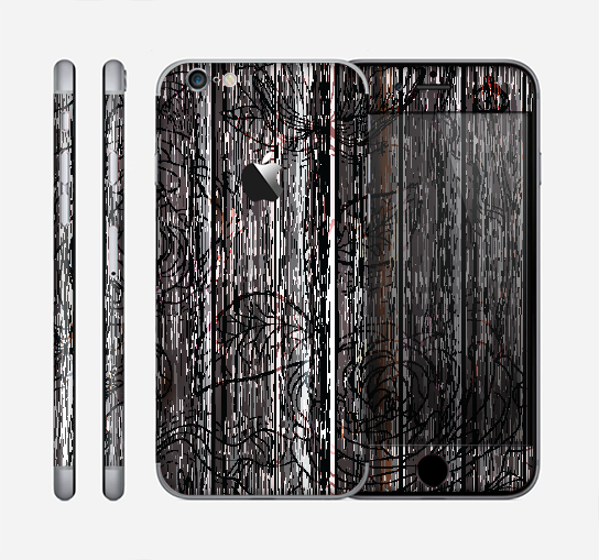 The Dark Wood with Floral Pattern Skin for the Apple iPhone 6