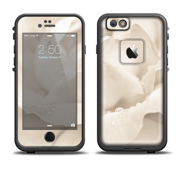 The Drenched White Rose Apple iPhone 6/6s LifeProof Fre Case Skin Set
