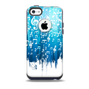 The Dripping Blue & White Music Notes  Skin for the iPhone 5c OtterBox Commuter Case
