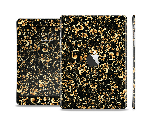 The Elegant Golden Swirls Skin Set for the Apple iPad Mini 4