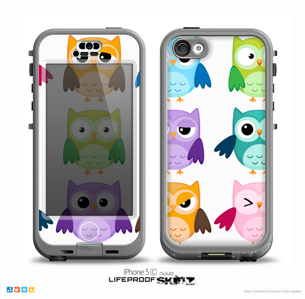 The Emotional Cartoon Owls v2 On White Skin for the iPhone 5c nüüd LifeProof Case