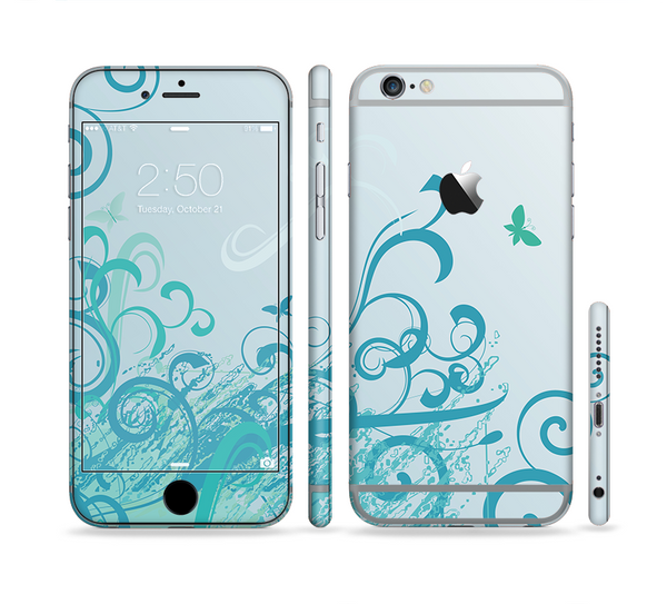 The Escaping Butterfly Floral Sectioned Skin Series for the Apple iPhone 6