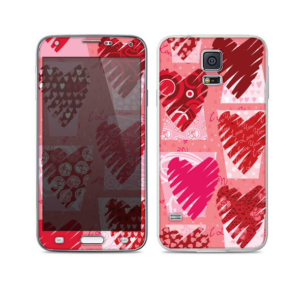 The Etched Heart Layer Pattern Skin For the Samsung Galaxy S5