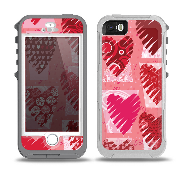 The Etched Heart Layer Pattern Skin for the iPhone 5-5s OtterBox Preserver WaterProof Case