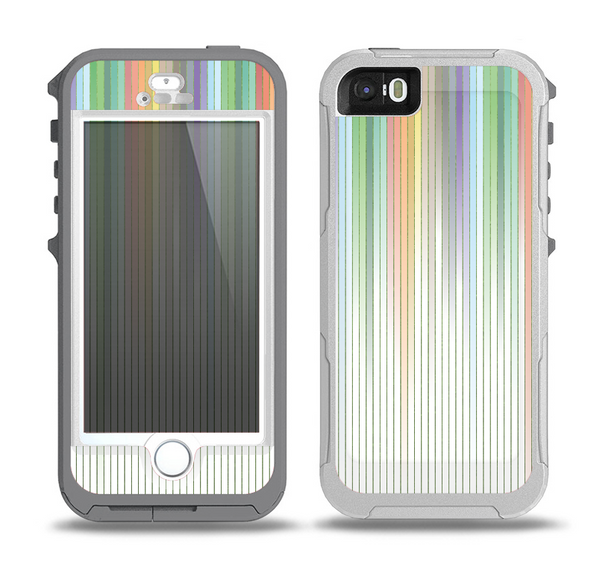 The Faded Pastel Color-Stripes Skin for the iPhone 5-5s OtterBox Preserver WaterProof Case