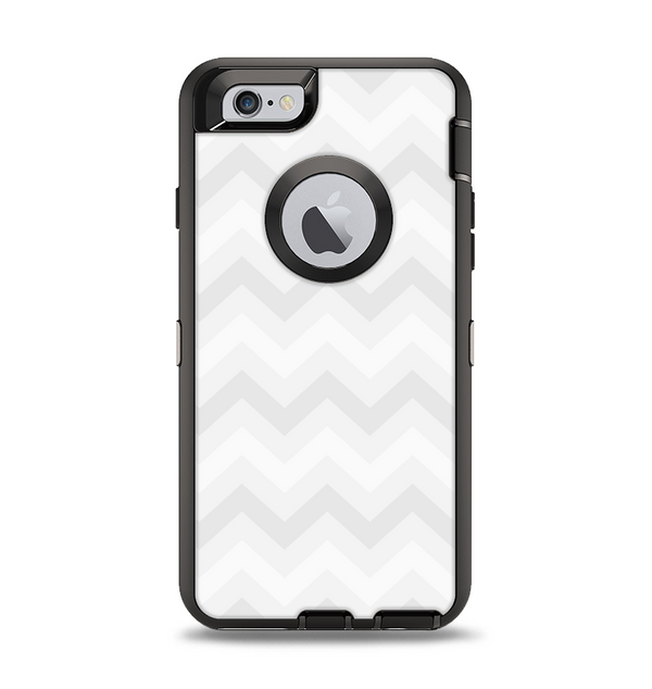 The Faded White Zigzag Chevron Pattern Apple iPhone 6 Otterbox Defender Case Skin Set