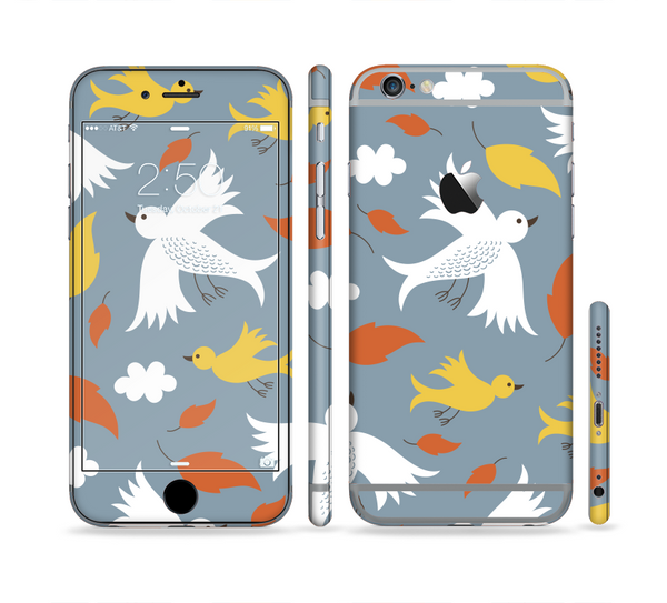 The Flying Vector Birds Pattern Sectioned Skin Series for the Apple iPhone 6