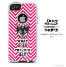 What Does The Fox Say Red Chevron Skin For The iPhone 4-4s or 5-5s Otterbox Commuter Case