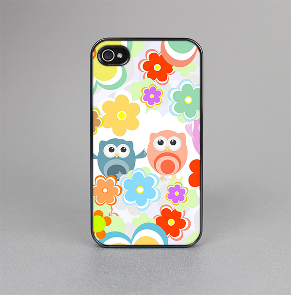 The Fun-Colored Cartoon Owls Skin-Sert for the Apple iPhone 4-4s Skin-Sert Case