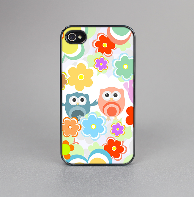 The Fun-Colored Cartoon Owls Skin-Sert for the Apple iPhone 4-4s Skin-Sert Case