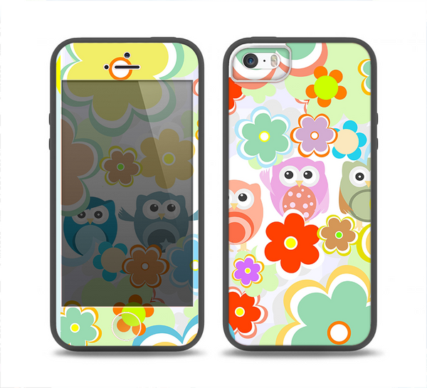 The Fun-Colored Cartoon Owls Skin Set for the iPhone 5-5s Skech Glow Case