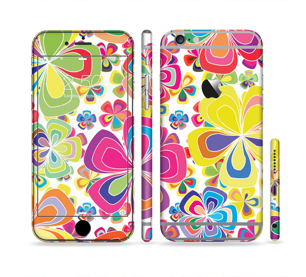 The Fun Colored Vector Flower Petals Sectioned Skin Series for the Apple iPhone 6