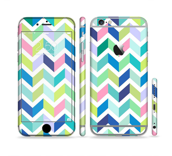 The Fun Colored Vector Segmented Chevron Pattern Sectioned Skin Series for the Apple iPhone 6