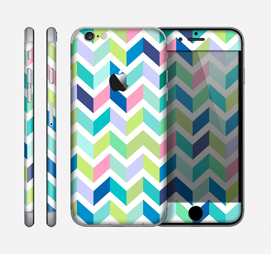 The Fun Colored Vector Segmented Chevron Pattern Skin for the Apple iPhone 6