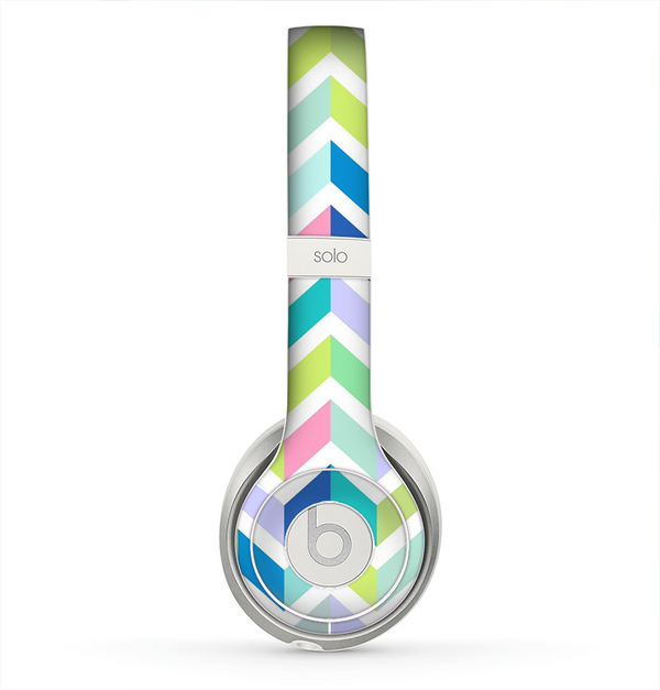 The Fun Colored Vector Segmented Chevron Pattern Skin for the Beats by Dre Solo 2 Headphones