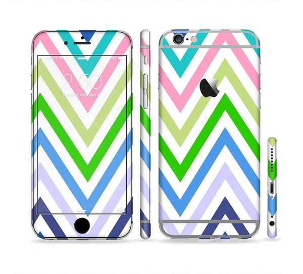 The Fun Colored Vector Sharp Chevron Pattern Sectioned Skin Series for the Apple iPhone 6