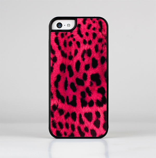 The Fuzzy Real Pink Leopard Print Skin-Sert for the Apple iPhone 5c Skin-Sert Case