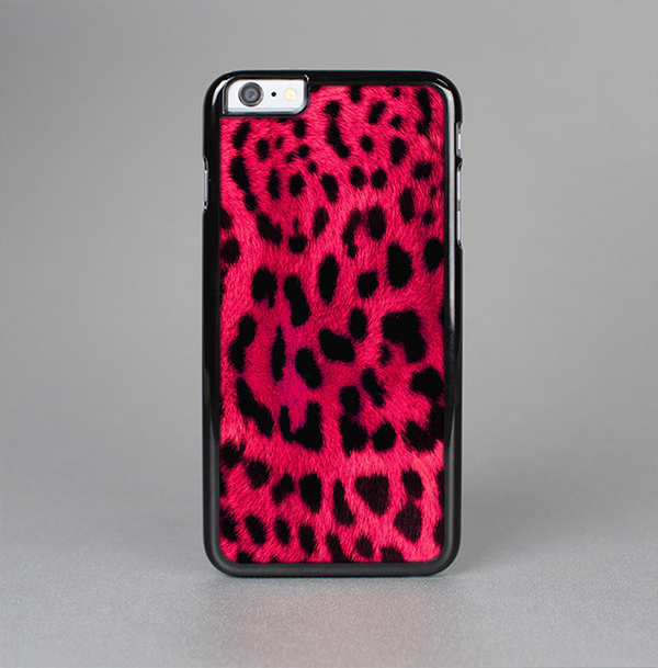 The Fuzzy Real Pink Leopard Print Skin-Sert for the Apple iPhone 6 Plus Skin-Sert Case