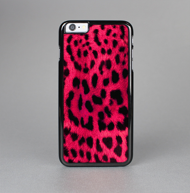 The Fuzzy Real Pink Leopard Print Skin-Sert for the Apple iPhone 6 Plus Skin-Sert Case