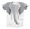 The Geometric Gray Elephant ink-Fuzed Unisex All Over Full-Printed Fitted Tee Shirt