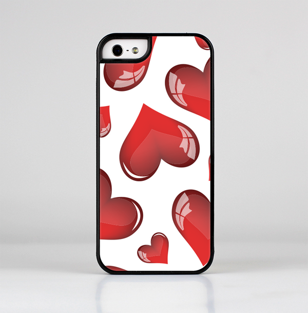 The Glossy Red 3D Love Hearts Skin-Sert for the Apple iPhone 5-5s Skin-Sert Case
