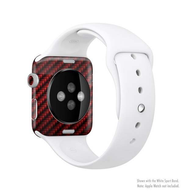 The Glossy Red Carbon Fiber Full-Body Skin Kit for the Apple Watch
